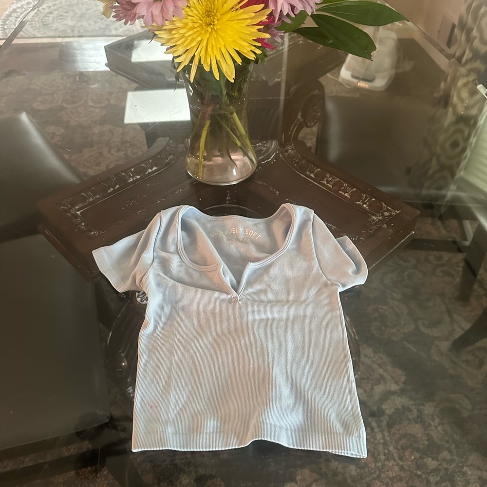 Aeropostale Light Blue Crop Top
